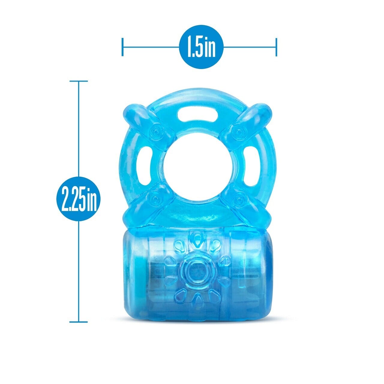 Stay hard rechargeable 5 function cock ring blue